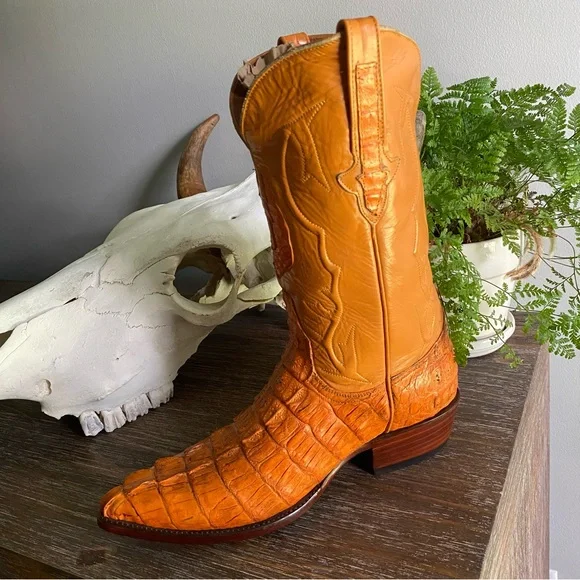 Black Diamond Mens Caiman Alligator Leather Made USA Cowboy Western‎ Boots 10.5 - Picture 6 of 11